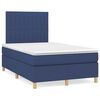 vidaXL Sommier &agrave; lattes de lit matelas et LED bleu 120x190 cm tissu