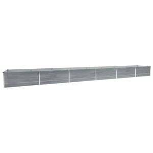 vidaXL Lit sur&eacute;lev&eacute; de jardin Acier galvanis&eacute; 600x80x45 cm Gris