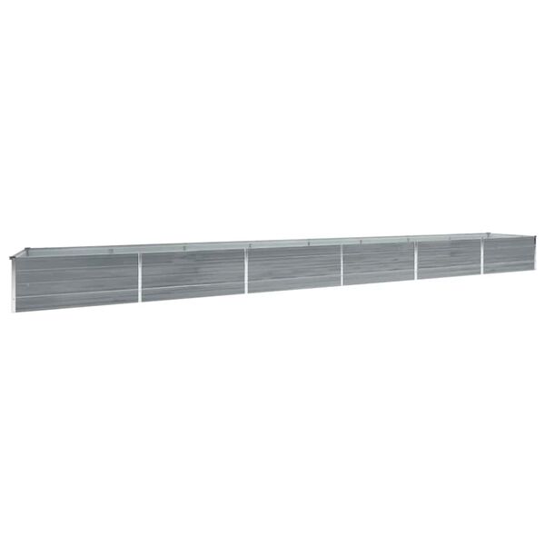 vidaXL Lit sur&eacute;lev&eacute; de jardin Acier galvanis&eacute; 600x80x45 cm Gris