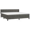 vidaXL Sommier &agrave; lattes de lit et matelas Gris fonc&eacute; 200x200cm Velours
