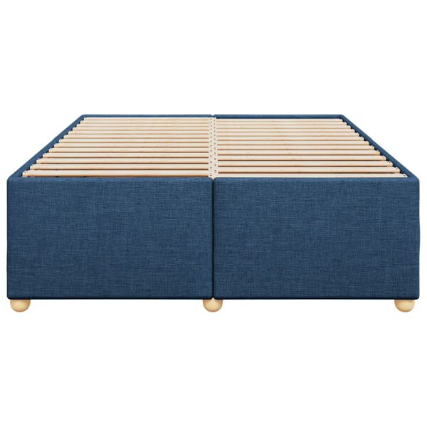 vidaXL Cadre de lit sans matelas bleu 140x190 cm tissu