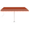 vidaXL Auvent automatique capteur de vent/LED 450x300 cm Orange marron
