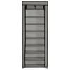 vidaXL Armoire &agrave; chaussures avec housse Gris 57x29x162 cm Tissu