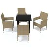 vidaXL Ensemble &agrave; manger de jardin et coussins 5 pcs Poly rotin Beige