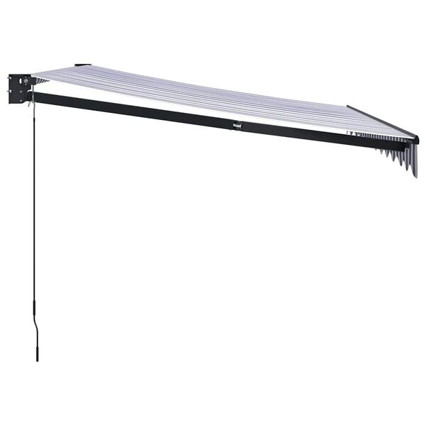 vidaXL Auvent r&eacute;tractable bleu et blanc 3x2,5 m tissu et aluminium
