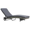 vidaXL Chaise longue avec roues et coussin R&eacute;sine tress&eacute;e Anthracite