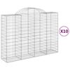 vidaXL Paniers &agrave; gabions arqu&eacute;s 10 pcs 200x50x140/160 cm Fer galvanis&eacute;