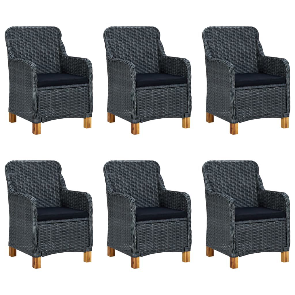 vidaXL Ensemble à manger 9 pcs avec coussins résine tressée gris foncé
