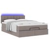 vidaXL Lit ottoman avec matelas et LED taupe 140x200 cm tissu