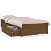 vidaXL Cadre de lit sans matelas avec tiroirs marron miel 90x200 cm