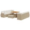 vidaXL Ensemble de canap&eacute; de jardin 11 pc Beige polyrotin
