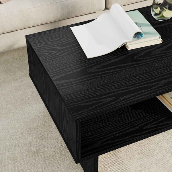 vidaXL Table basse Ch&ecirc;ne noir 80 x 46 x 35 cm Bois d'ing&eacute;nierie