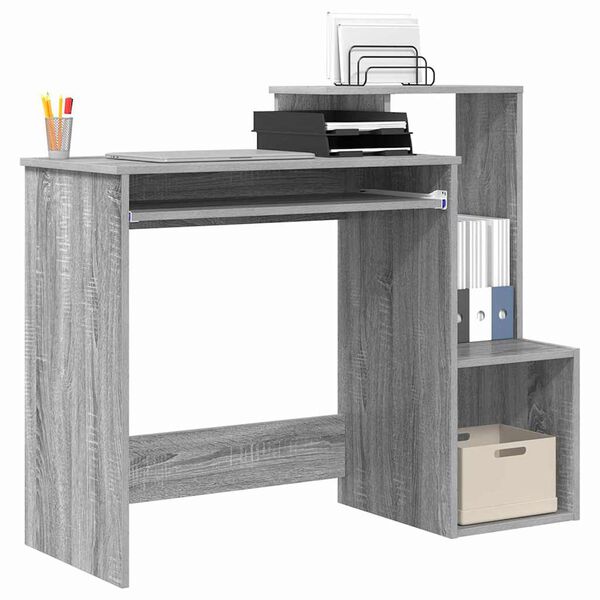 vidaXL Bureau Gris Sonoma 106 x 41 x 88.5 cm Bois d'ing&eacute;nierie
