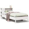 vidaXL Lit biblioth&egrave;que sans matelas blanc 90x190cm bois de pin massif