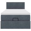 vidaXL Cadre de lit ottoman avec matelas gris foncé 80x200 cm velours