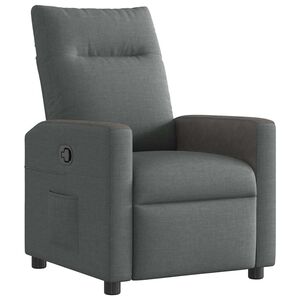 vidaXL Fauteuil inclinable en tissu gris fonc&eacute;