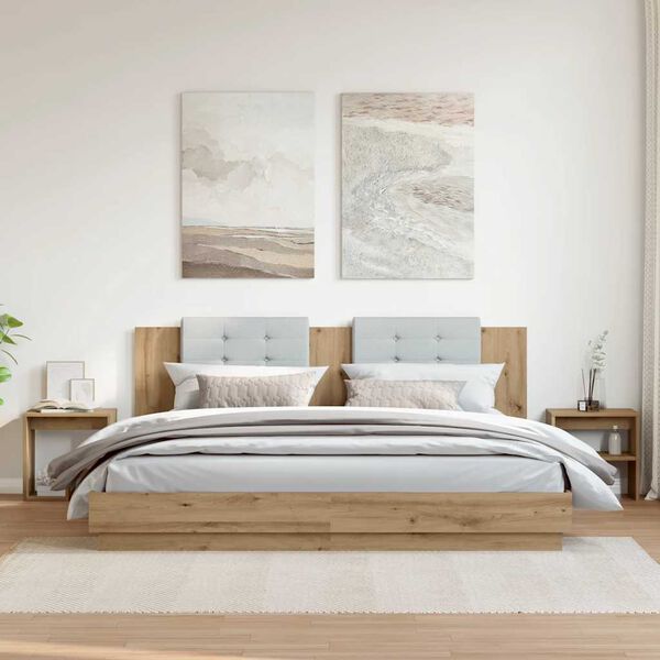 vidaXL Tables de chevet 2 pcs ch&ecirc;ne artisanal bois d'ing&eacute;nierie