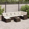 vidaXL Salon de jardin 8 pcs avec coussins marron r&eacute;sine tress&eacute;e