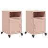 vidaXL Tables de chevet 2 pcs rose 36x39x59 cm acier