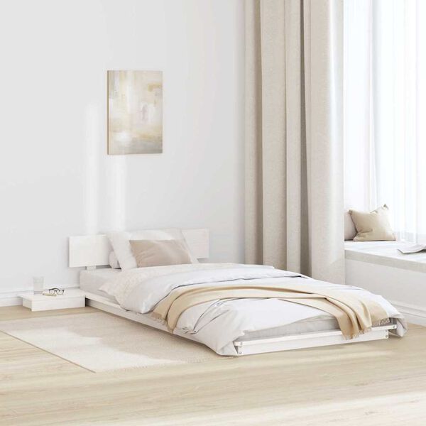 vidaXL Cadre de lit Marron 75 x 190 cm bois