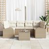 vidaXL Ensemble de canap&eacute; de jardin avec coussin 7 pcs Beige et cr&egrave;me
