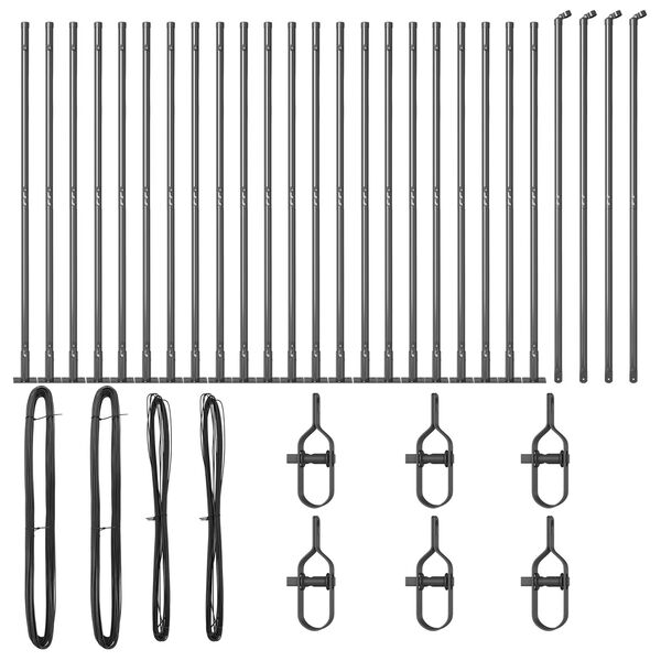 vidaXL Poteau de clôture. Autre 26 pcs Gris 3,2 x 3,2 x 78,5 cm Acier