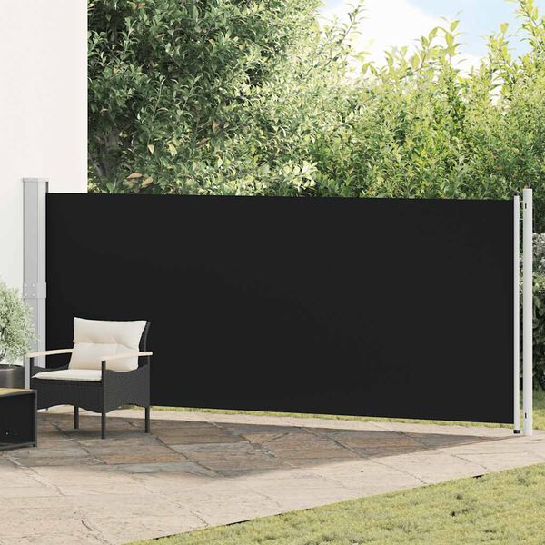 vidaXL Auvent latéral rétractable de patio 600x160 cm noir