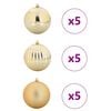 vidaXL Ensemble de Boules de Noël 15 pcs Doré Plastique
