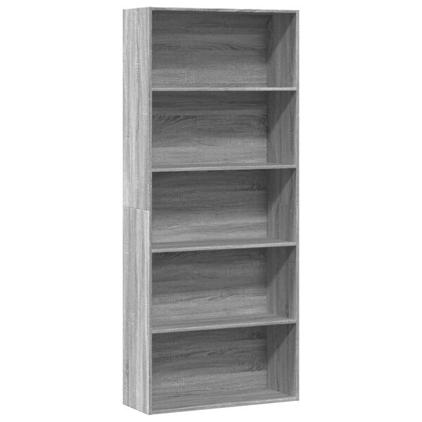 vidaXL Biblioth&egrave;que sonoma gris 80x30x189 cm bois d'ing&eacute;nierie