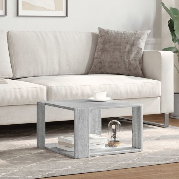 vidaXL Table basse sonoma gris 51,5x51,5x30 cm bois d'ing&eacute;nierie