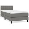 vidaXL Sommier &agrave; lattes de lit avec matelas Gris fonc&eacute; 80x200 cm Tissu