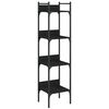 vidaXL Biblioth&egrave;que &agrave; 4 niveaux noir 35x30x138,5 cm bois d'ing&eacute;nierie