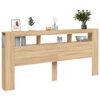 vidaXL Tête de lit à LED chêne sonoma 220x18,5x103,5cm bois ingénierie