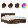 vidaXL Cadre de lit Ch&ecirc;ne fum&eacute; 200 x 200 cm Bois d'ing&eacute;nierie