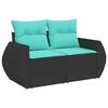 vidaXL Salon de jardin avec coussins 9 pcs noir r&eacute;sine tress&eacute;e acacia