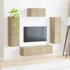vidaXL Ensemble meuble TV 4 pcs Ch&ecirc;ne Sonoma Bois d'ing&eacute;nierie