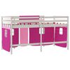 vidaXL Lit mezzanine enfants avec rideaux sans matelas rose 80x200cm