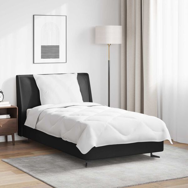 vidaXL Duvet d'&eacute;t&eacute; simple avec oreiller 2 pcs Blanc Microfibre