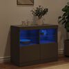 vidaXL Buffet avec lumi&egrave;res LED noir 81x37x67 cm