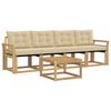vidaXL Ensemble de canap&eacute;s d'ext&eacute;rieur 5 pc Blanc et Beige