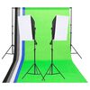 vidaXL Kit d'&eacute;clairage studio avec toiles de fond et bo&icirc;tes &agrave; lumi&egrave;re