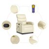 vidaXL Fauteuil inclinable de massage Crème Similicuir
