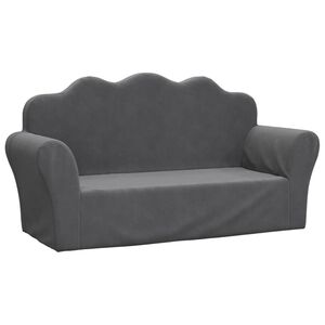 vidaXL Canap&eacute; pour enfants 2 places anthracite peluche douce