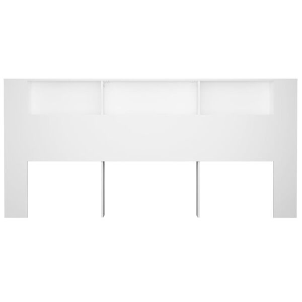 vidaXL Armoire de tête de lit Blanc 220x18,5x104,5 cm