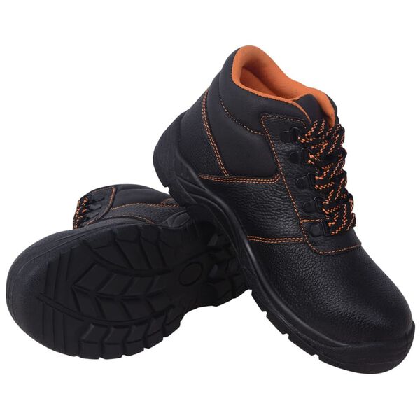 vidaXL Chaussures de s&eacute;curit&eacute; Noir Pointure 45 Cuir