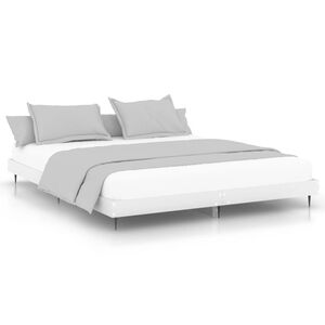 vidaXL Cadre de lit sans matelas blanc 200x200 cm bois d'ing&eacute;nierie