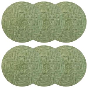 vidaXL Placemets en jute 6 pc Vert olive 100 % jute Tossa