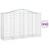 vidaXL Paniers &agrave; gabions arqu&eacute;s 50 pcs 200x50x120/140 cm Fer galvanis&eacute;