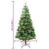 vidaXL Sapin de Noël pré-éclairé et pommes de pin vert 225cm PVC et PE