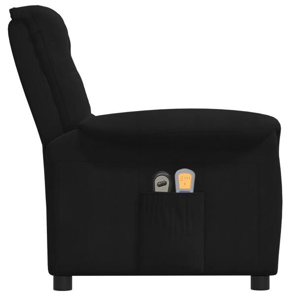 vidaXL Fauteuil &eacute;lectrique de massage Noir Tissu microfibre